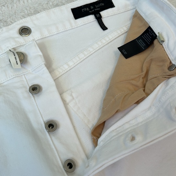 NWT Rag & Bone Maya High Rise Ankle Straight Worn In Vintage White Size 31 - Picture 7 of 12